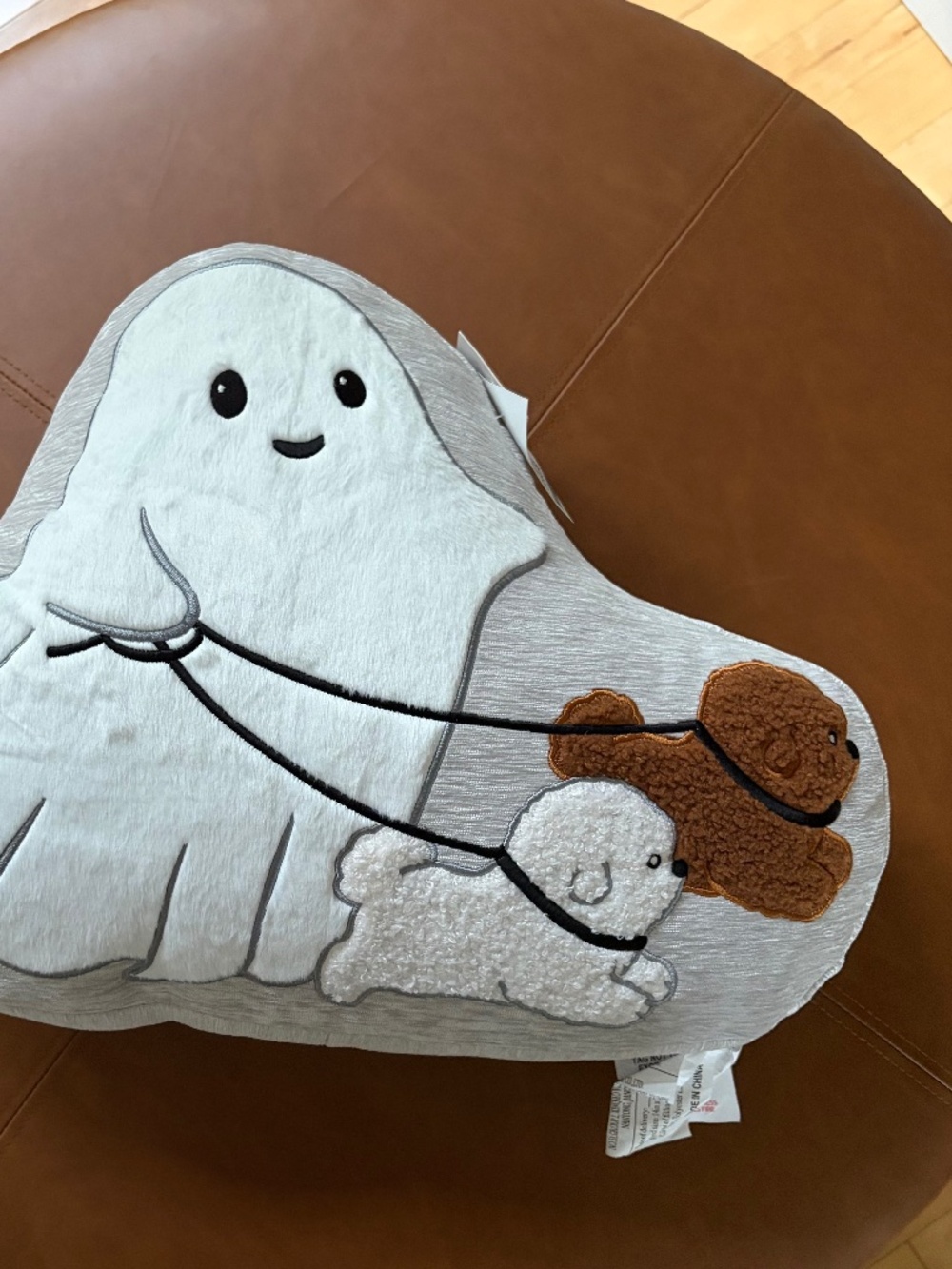 NWT Isaac Mizrahi Viral Ghost Walking Dogs Halloween Throw Pillow 14x20" decor